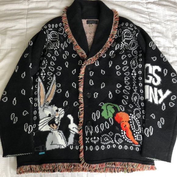 Alanui X Looney Tunes Bugs Bunny Bandana Cardigan - Picture 2 of 8